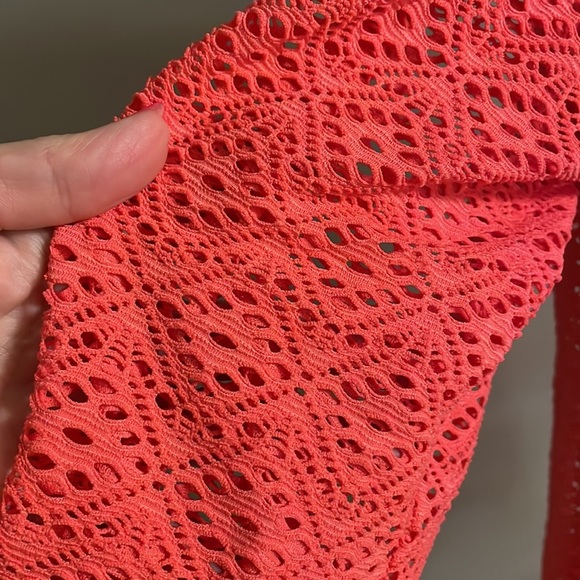 MIRACLESUIT beach cover up dress cut out / stretchy / coral color scoop neck LRG - Picture 3 of 10